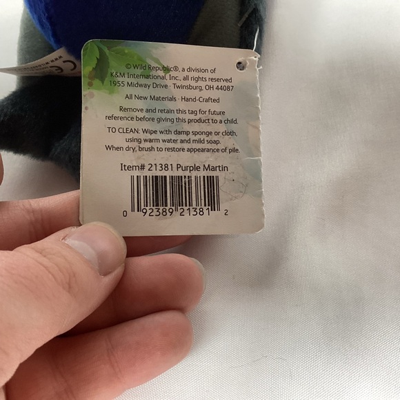 Wild Republic Audubon Bird Purple Martin Plush Stuffed Animal NO SOUNDS Blue - Picture 9 of 11